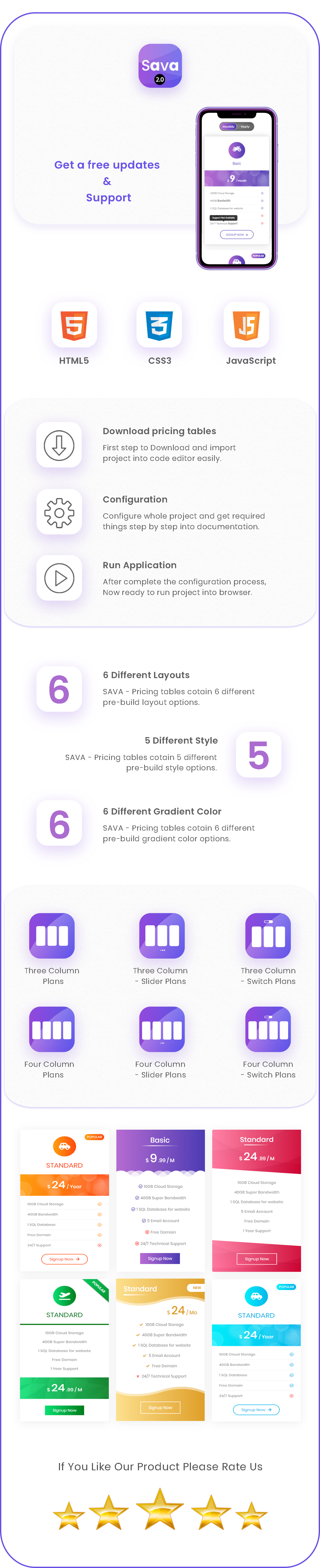 Sava - Pricing Tables and Plans